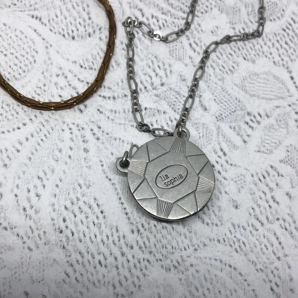 Curated bundle art deco inspired necklaces lot of 2 Lia Sophia and vintage